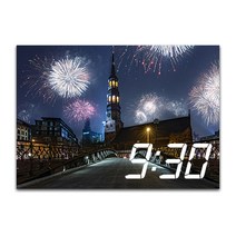 LED 시계 캔버스 프린팅 액자 A3, 옵션14