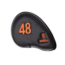 뉴즐 더블사이드 넘버 아이언 웨지커버 48도 DBNIRWS0011, 올블랙 + 오렌지 자수