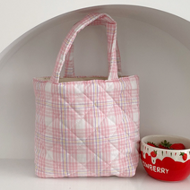 티나르 체크 쿠션 토트백