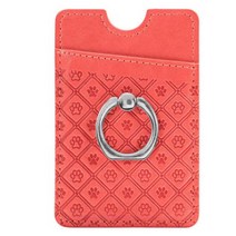 더블제이 링홀더형 거치대 휴대폰 접착 카드지갑, 레드, 1개