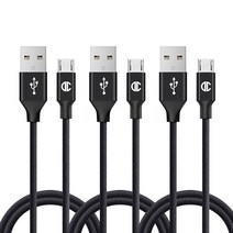 디씨네트워크 니트로 페브릭 마이크로5핀 고속충전 케이블 3p, 1.5m, 블랙