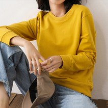 알로데 여성용 코튼 라운드넥 루즈 맨투맨