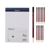 시그니처 리갈패드 A5 5p + 유니볼 연필 B 12p, 화이트(리갈패드), 1세트