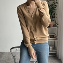 뜨개진 여성용 부드러운 심플 데일리 파스텔 프레데릭 가디건