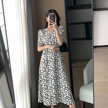 리나팩토리 봄 여름 가을 꽃무늬 A라인 원피스