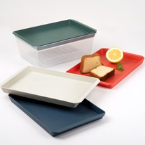 인콕 컬러 트레이 4종 + 컨테이너 세트, 레드 + 올리브그린 + 크림베이지 + 네이비(트레이), 단일색상(컨테이너)