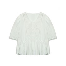 비엔엑스 라운드 큐티 주름 블라우스