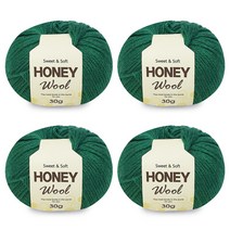 니뜨 허니 울 뜨개실 30g x 4p, 29진초록, 4개