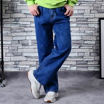 타운클로 남성용 핀턱라인 와이드 청바지