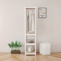 홈던트 하우스 시스템 드레스룸 4단 1행거 400 x 400 x 1800 mm 화이트