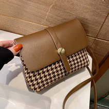 소리달 여성용 앨런 투톤 체크 디자인 토트백