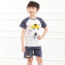 키즈라인 남아용 렛츠고 5부 실내복 상하 세트
