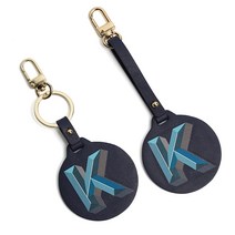 블랑플뢰르 소가죽 이니셜 키링 AC0KE2181, 네이비, 2개