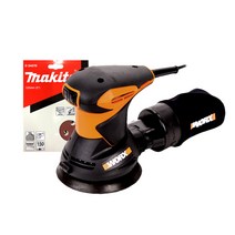 WORX ORANGE 유선 원형 샌더 샌딩기 WX652.1 + 마끼다 샌딩페이퍼 320방, 1세트