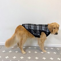 도기스타 강아지 따듯 후리스 티셔츠, 체크 진그레이