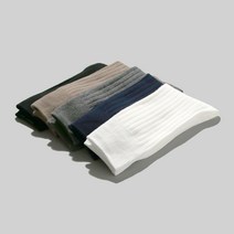 슈퍼베이직 남성용 1318 신사 와이드 골지 양말 네추럴 5종 세트