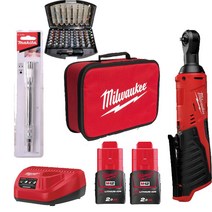 밀워키 충전 임팩 라쳇 베어툴 M12 IR-202B   콜라보 드라이버비트 55p   플렉시샤프트 세트, 1세트