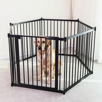 딩동펫 반려동물 스마트 반자동 안전문 울타리 6단, 블랙