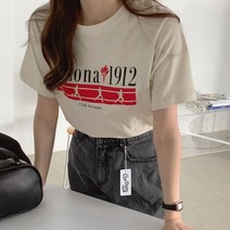 여성용 이노링 프린팅 반팔 티셔츠 T9269K23