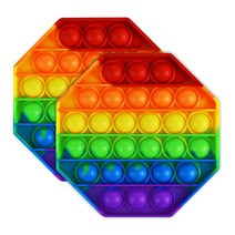 버블 푸쉬팝 무지개팔각 보드게임 2p, 혼합색상