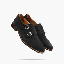 피렌체아뜨리에 남성용 스웨이드 옷을 입은 클래식한 더블몽크스트랩 수제화 2023-S