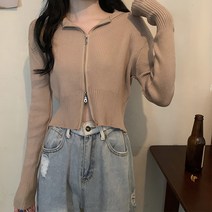 레몬소울 여성용 페슬 골지 후드 가디건