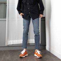 남성용 테이퍼드핏 빅사이즈 기본 워싱 청바지