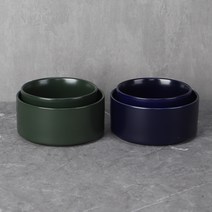 블룸엣홈 몬타지오 공기 2p + 대접 2p 세트, 네이비, 그린, 공기 + 대접