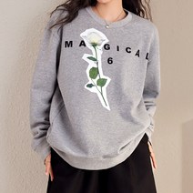 퀸이즈 페이스트 플라워 패턴 맨투맨