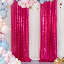 페이토 스팽글 반짝이 파티커튼 60 x 235 cm, 1개, 핫핑크