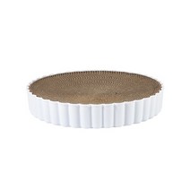 더플로우컴퍼니 예쁜 화분 위 고양이 소파 골판지 스크래쳐 31cm, 화이트, 1개