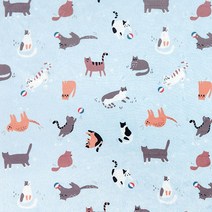 인견 프린트 여름 원단, NO.7312 블루