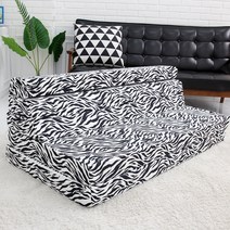 자미스 ZAAM 5단 접이식 매트리스 겸 소파베드 싱글 180 x 90 x 9 cm, 지브라 블랙