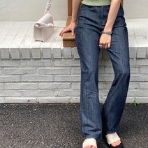 엔비룩 여성용 퍼드 생지 데님팬츠