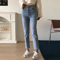 여성용 368 히든밴딩 일자핏 데님 팬츠