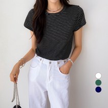 세컨그라운드 여성용 단가라 반팔 티셔츠