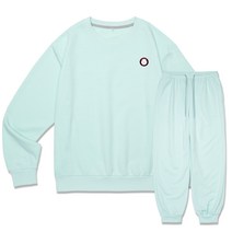 언탭트 남성용 빅사이즈 체리 판다 스몰로고 맨투맨 + 조거팬츠 세트