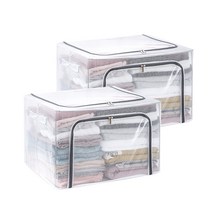 인블룸 PVC 대용량 투명 접이식 리빙박스 100L, 2개