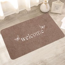 더플로우컴퍼니 옛날 갬성 심플 레터링 일러스트 발매트, 나비 베이지