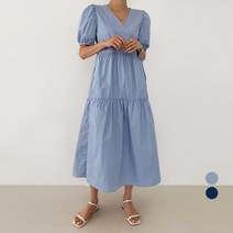 바블링브룩 여성용 퍼프 캉캉 랩 롱 원피스