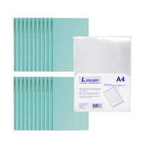 현풍 대용량 둥근 쫄대 화일 A4 5mm 77-1 20p + L홀더 10p, 녹색(화일), 1세트