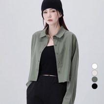 어썸어라운드 여성용 어텀 기본 크롭 셔츠