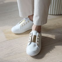 콤마슈 여성용 발편한 데일리 진주장식 슬립온 SD421