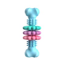 랜보어 강아지 뼈다귀 3단 이갈이 장난감 Free, 블루, 1개
