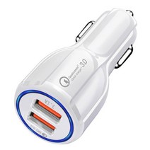 디지지 차량용 2포트 고속충전기 35W, 화이트, D21-0809