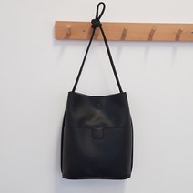 지니얼 여성용 가죽 포켓 버킷 숄더백