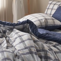 지베딩 넬 나노화이바 사계절용 이불커버, 네이비