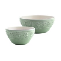 웨지우드 페스티비티 공기대접 2종 세트, 그린, 밥공기 지름 11cm + 국그릇 지름 14cm