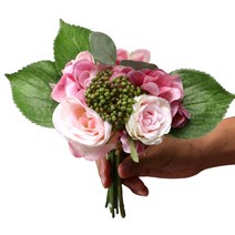 민성컴퍼니 수국 장미 조화 꽃다발, 핑크