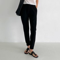 무드인더 여성용 여름 찰랑 밴딩 조거 팬츠